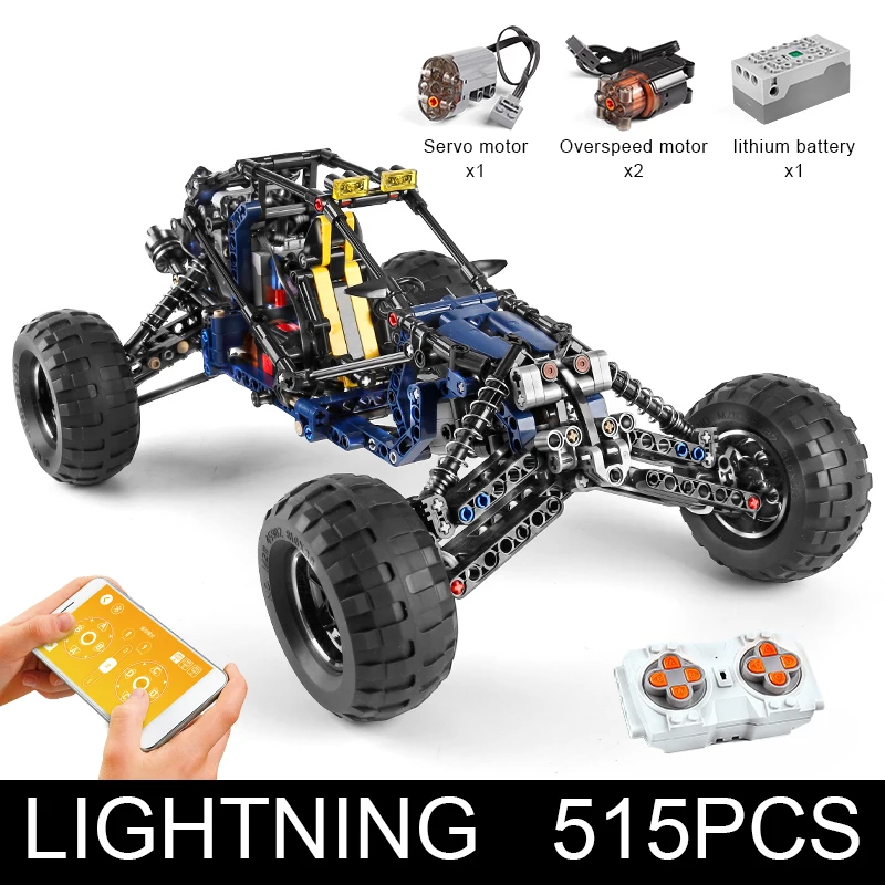 Mould King 18018 Technische Auto Speelgoed De MOC-3028 APP&RC Gemotoriseerde Blauwe Lightning Buggy Model Bouwstenen Bakstenen Kindercadeaus