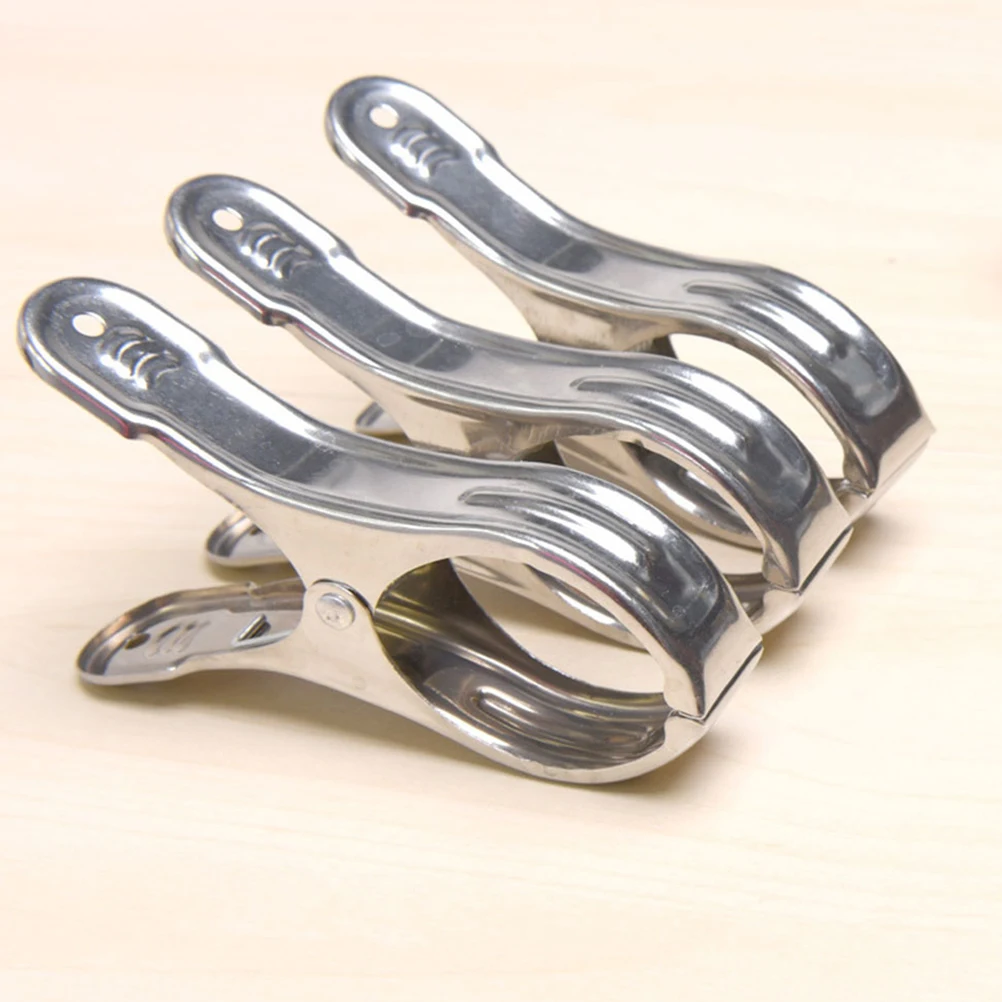 12 PCS Stainless Steel Clip Quilt Clamps Elastic Clips Non-magnetic Windproof Clothes Large
