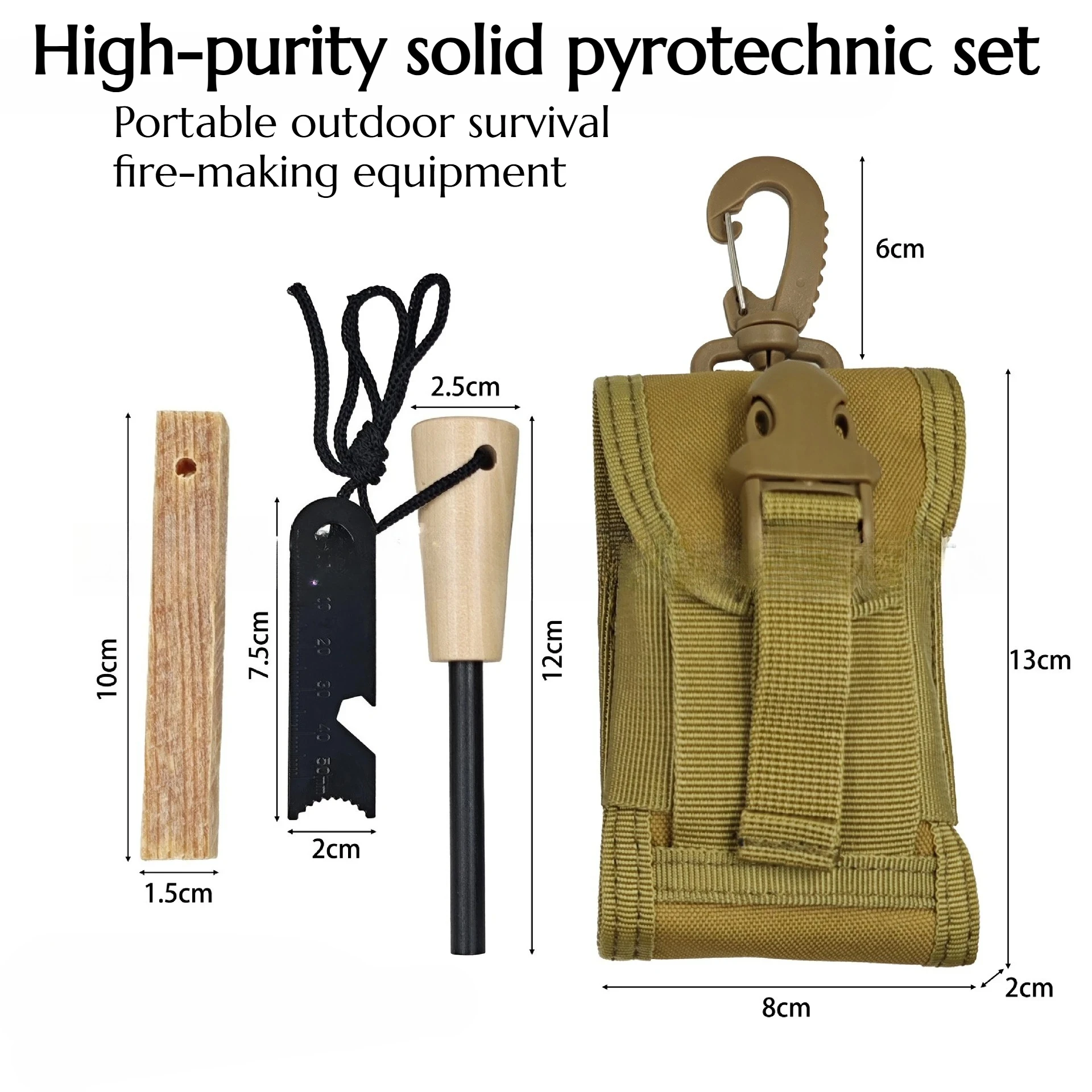 

High-purity Solid-core Flint Set - Portable Outdoor Camping Hiking Survival Fire-making and Emergency Equipment