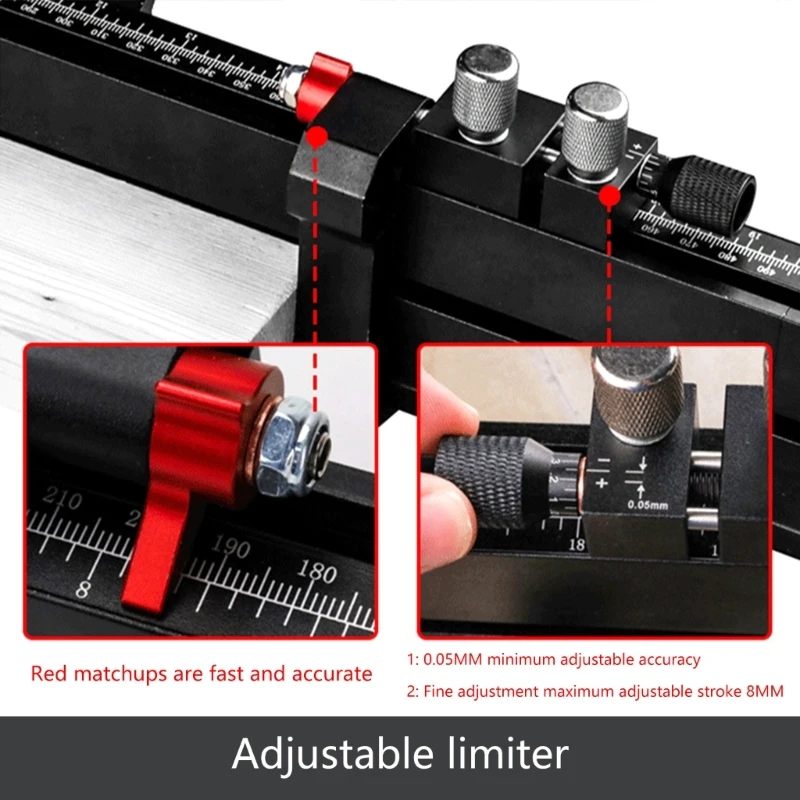 Trilho t track slot com escala lasers para marcenaria, ajustável 560mm a 941mm