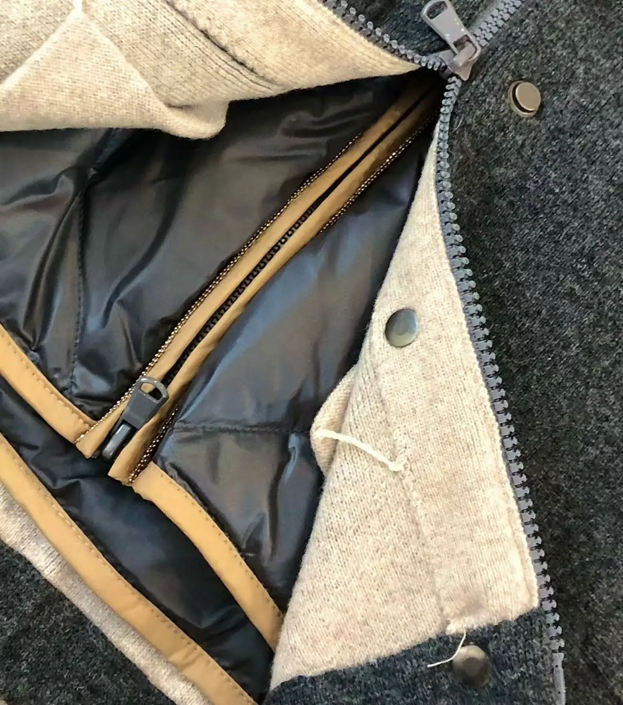 겨울 신상 후드 다운 베스트 투피스 구스다운 따뜻한 두꺼운 캐시미어 울 여성 코트