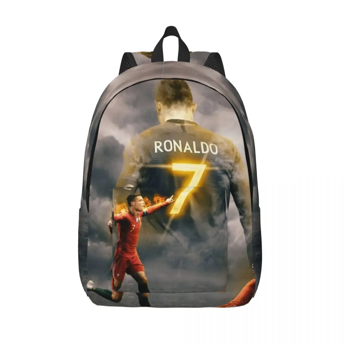 Bolsa de ombro do computador portátil Cristiano Ronaldo, mochila adolescente, escola secundária, mochila de trabalho para homens e mulheres, Art Cr7 Wallpaper, Gift