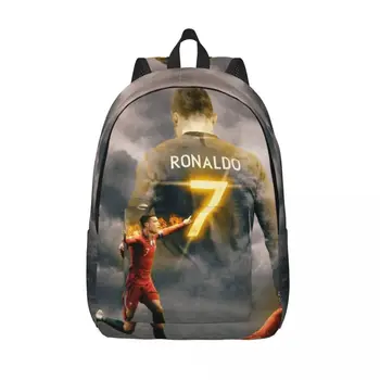 Art Cr7 벽지 크리스티아누 호날두 십대 배낭 선물, 고등학교 직장 데이팩, 남성 여성 노트북 컴퓨터 숄더백
