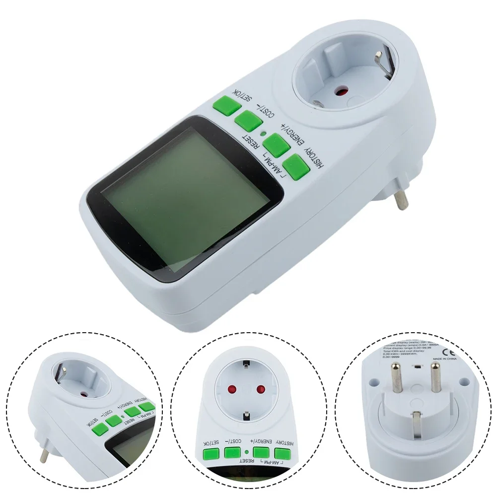 1pc Electricity Current Meter For Measurement Mini PV Mini Solar  230V Digital LCD Wattmeter Power Metering Billing Socket