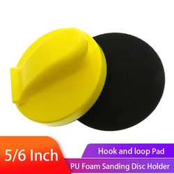 5/6inch Hand Sanding Block Sandpaper Backing Polishing Pad Hand Grinding Block Pu Foam Sanding Disc Holder for wool Furniture
