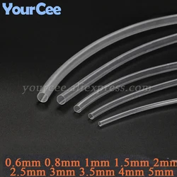 Tubo do psiquiatra do calor 0.6/0.8/1/1.5/2/2.5/3/3.5/4/5mm 2:1 Transparente HeatShrink Tubing Shrinkable Sleeving Wrap DIY Wire Cable