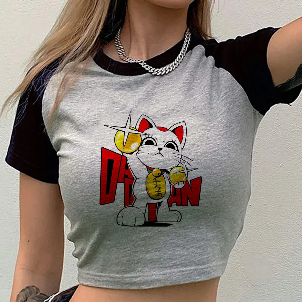 Dandadan cropped top women y2k alternative  streetwear t shirt goth japanese dollette grunge