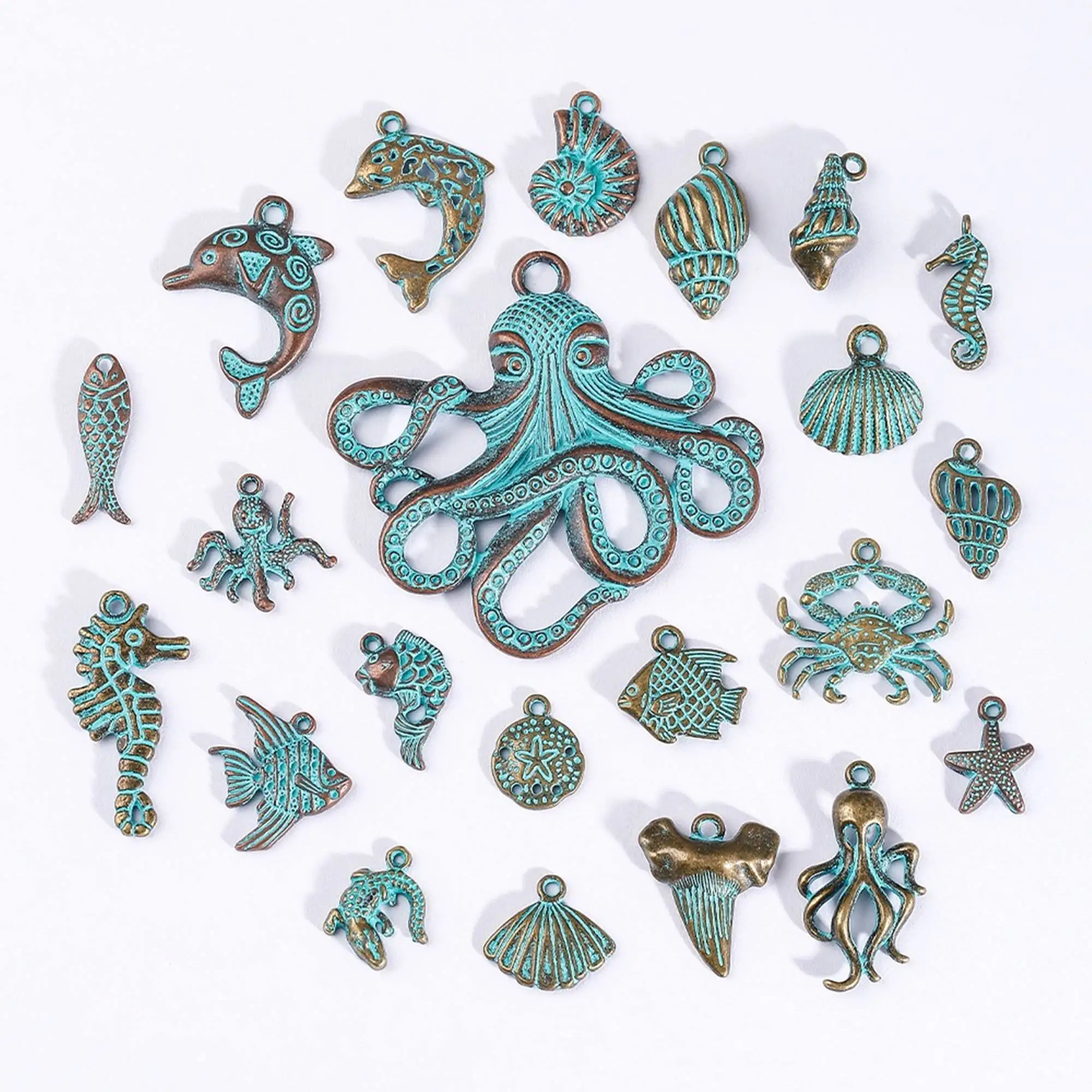 5 шт./лот, новые ювелирные аксессуары из сплава «сделай сам», серьги нишевого дизайна Ocean Seahorse, ожерелья, подвески и подвески