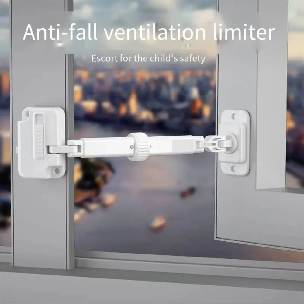 Multifunction ABS Window Lock Adjustable No Punching Window Restrictor Strong Fixation Anti-theft Window Latch Home