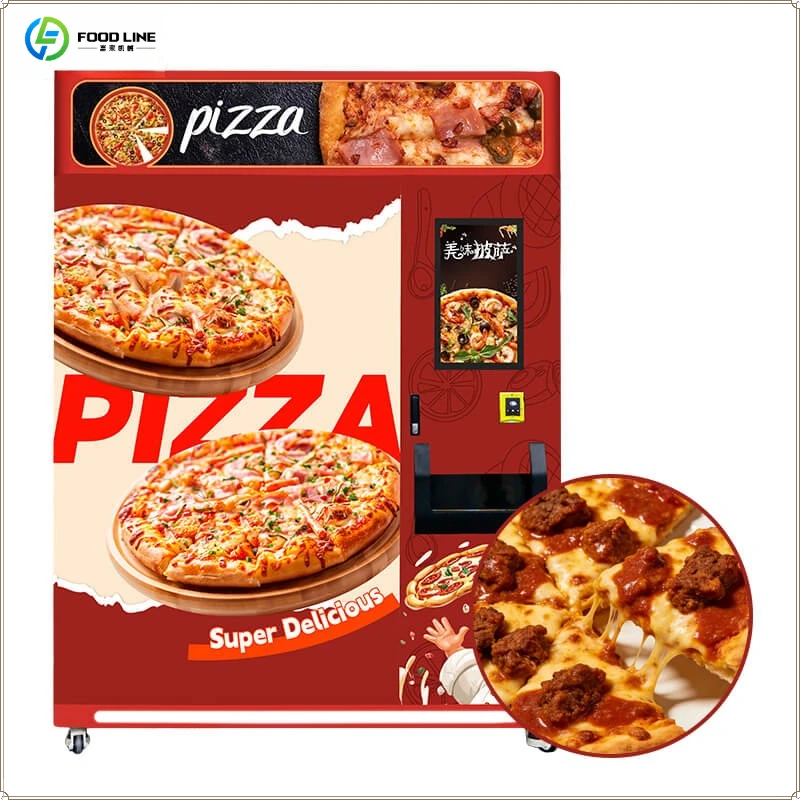 Automatic Pizza Cooker Street Food Pre-Made Standing Pizza Vending Machines FL Customzied