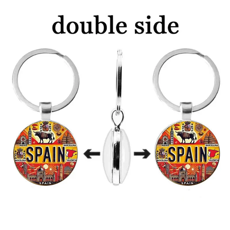 European and American Car Accessories Pendant, Double-Sided Logo Time Gemstone Keychain