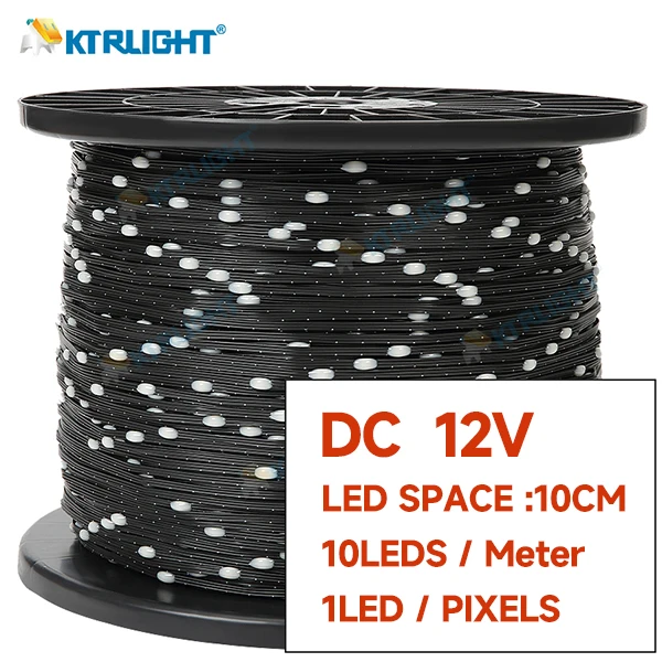 KTRLIGHT DC12V WS2811 3PIN Pixel String Signal RGB adressierbare Lichterkette für Raumdekoration, Ramadan, Outdoor IP68 Black Wire Pitch 4