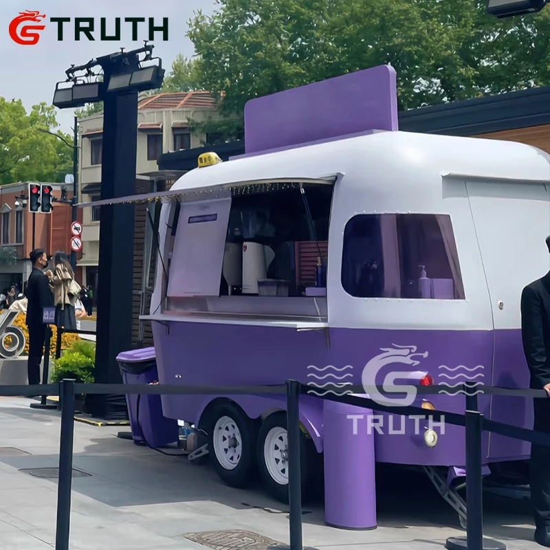 Food Truck Coffee Trailer Mobile Food Truck With Full Kitchen Fast Dessert Sandwich Ice Cream Food Trailer