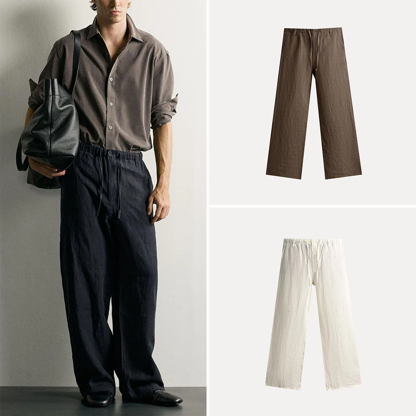 Men's Fashionable Long Casual Pants Loose Waist Elastic Comfortable Fit Straight Leg Pants Autumn Collection Zadata Brand