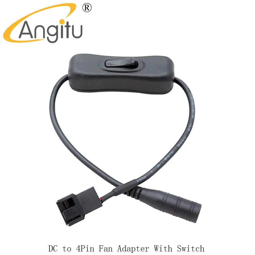 

Angitu DC 5.5*2.1mm to 4Pin Fan Adapter Cable 12V Computer Fan DC Extension Cable With Switch -37cm