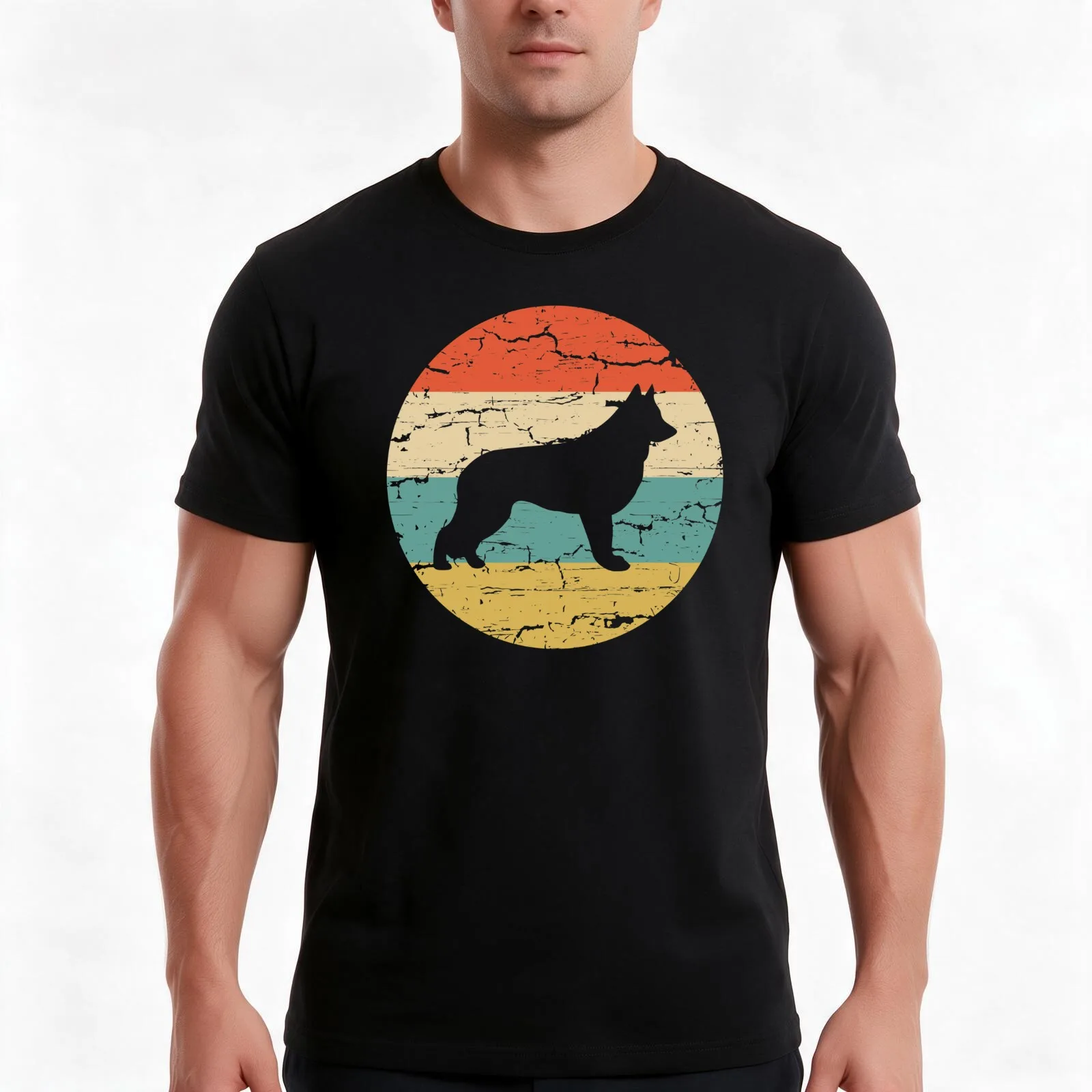 Shiloh Shepherd Vintage Retro Dog Lover Gift T-Shirt, Summer Casual Cotton Tee, Oversized Streetwear Tops, Vintage Graphic Print