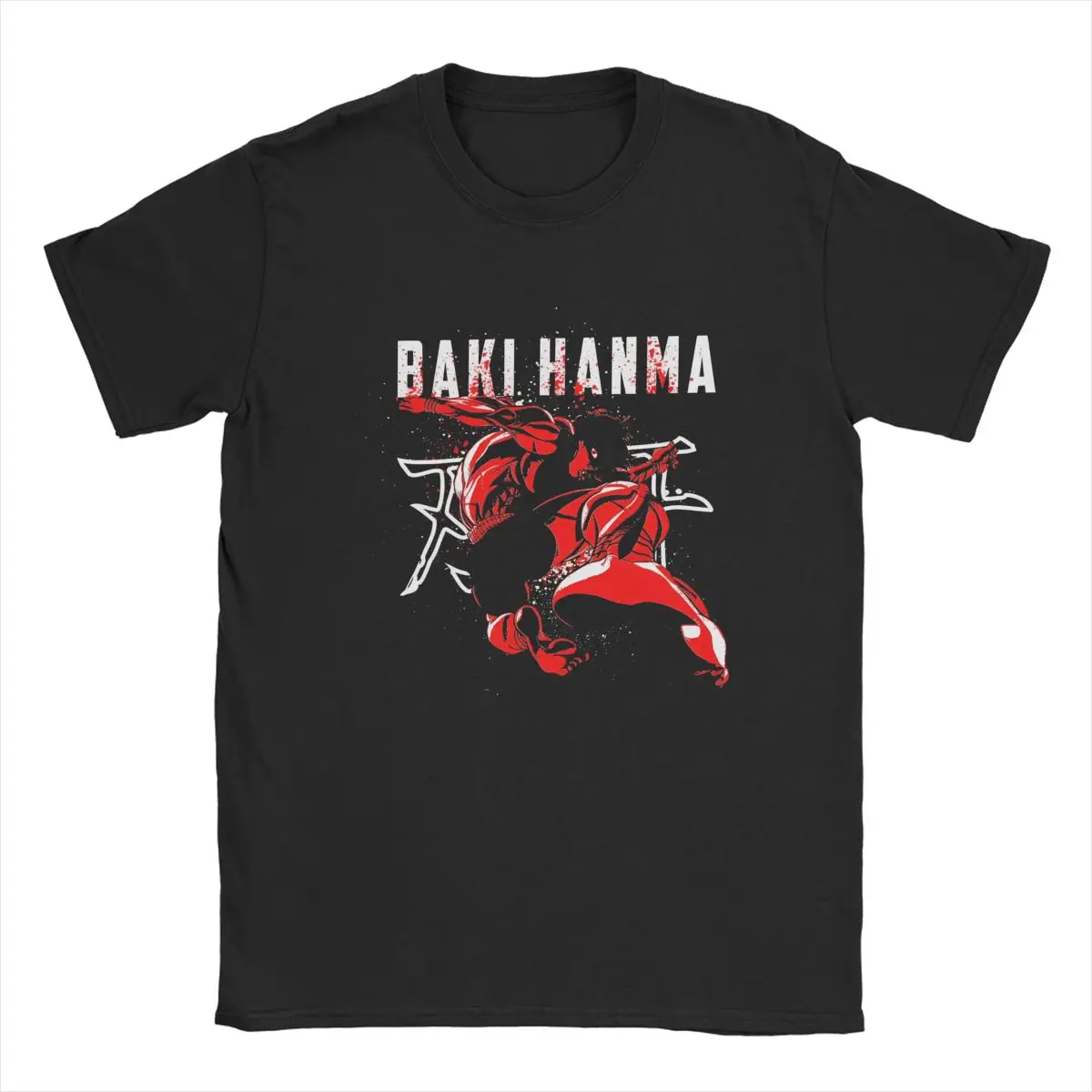 Men's T-Shirts Baki Hanma Grappler Unique 100% Cotton Tee Shirt Short Sleeve Japanese Anime T Shirt O Neck Tops Plus Size