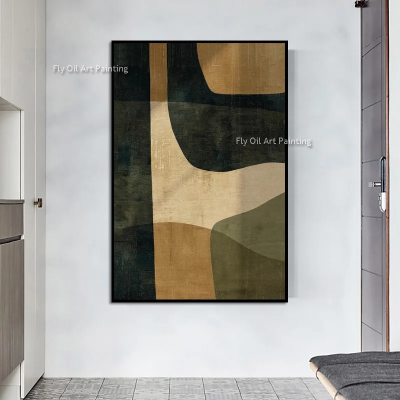 Oversized Hand‑Crafted Mark Rothko Style Earth Tone Thick Canvas Wall Art Organic Abstract Oil Painting For Room Decor