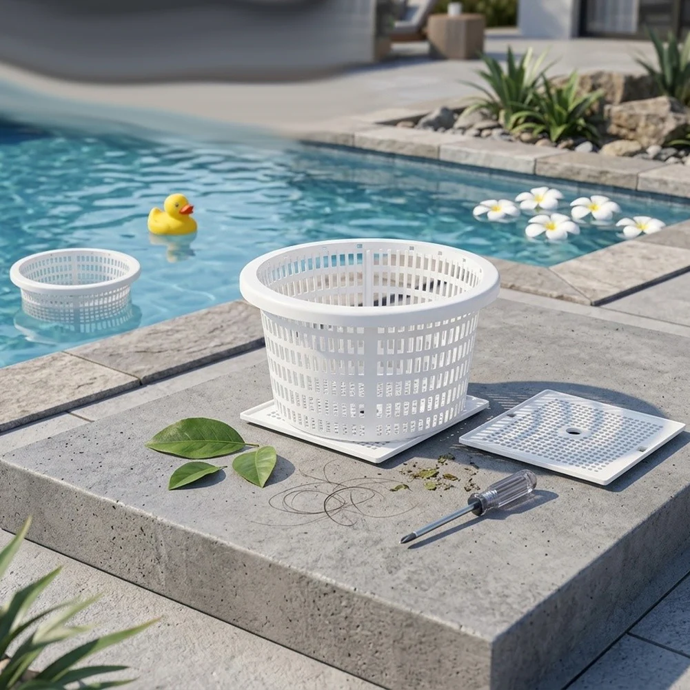 18cm Swimming Floor Pool Skimmer Basket Easy Install Filter For Clean Water Pump Blockage Pool Repair Replacement Accessory