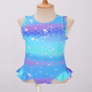 Mayo denizkızı, çocuklar için kolsuz, balık pulu baskı, tulum fırfır, yüzme havuzu için mayo moda, plaj ve fitness kızlar O kadar güzel mayo için en iyi 10 satış-no. 10