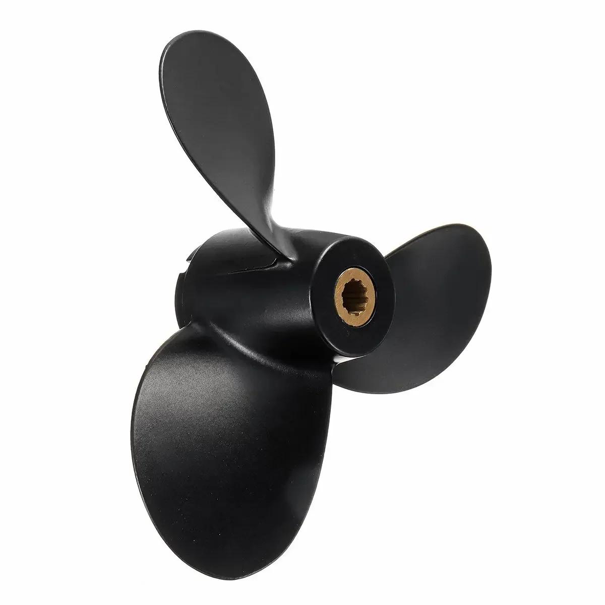 Black For Suzuki Outboard Engine 4-6HP 58110-91JM0-019 7 1/2 x 6 1/2 Boat Propeller Marine Propeller 3 Blade Aluminum Alloy