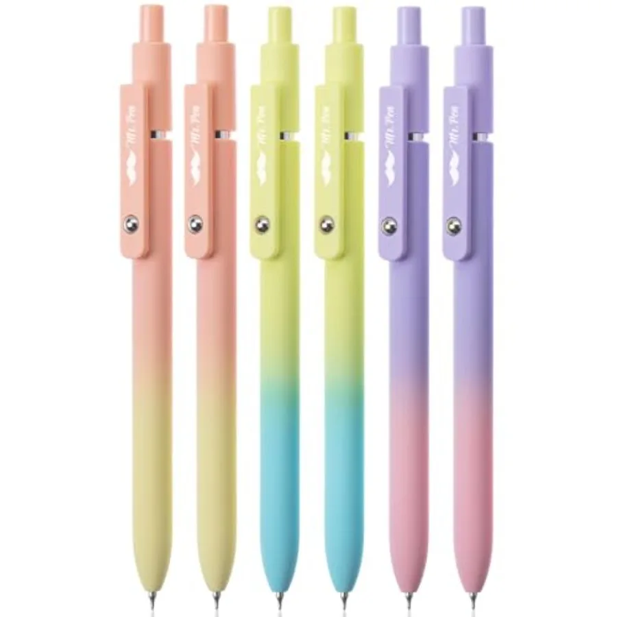 

Retractable Gel Pens,,Color, Black Gel Pens, Fast Dry, Fine Point 0.5mm, Retractable, Cute Pens, Gel Ink Pens, Aesthetic Pens f