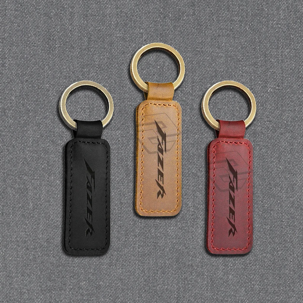 

For Yamaha Fazer 250 8 FZ6 FZ8 FZ1 FZS600 Motorcycle Cowhide Keychain Key Ring
