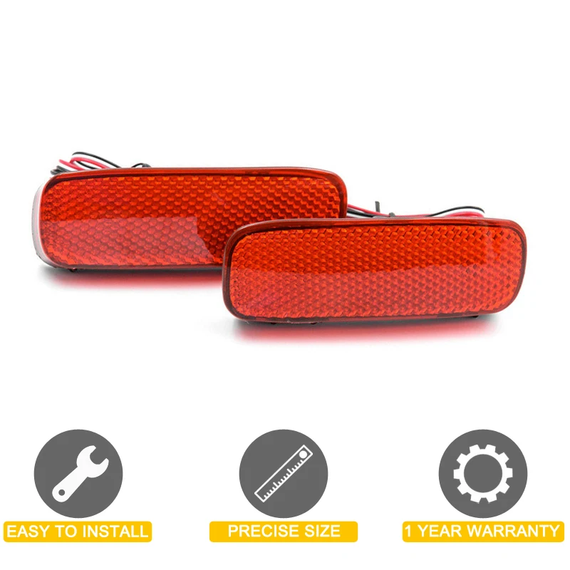 2Pcs LED Taillight Rear Bumper Lamp Assembly Red Running Brake Light For Peugeot 107 206 607 Expert