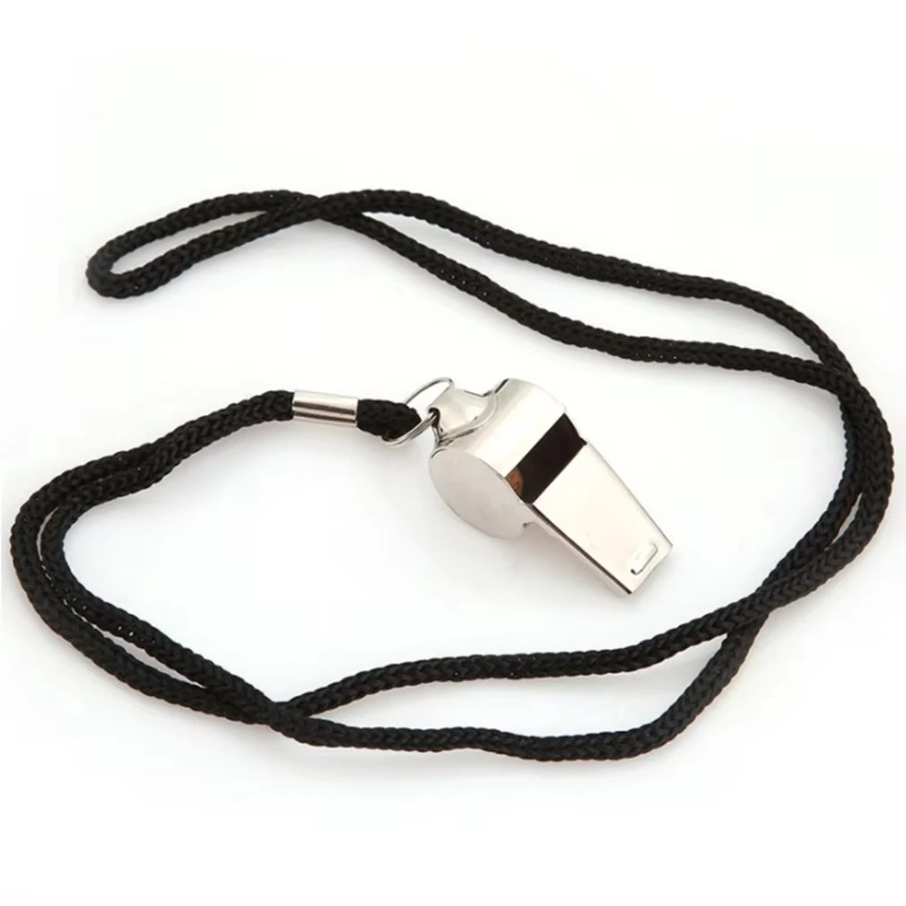 2 Pack Stainless Steel Sports Whistles with Lanyard, Loud Crisp Sound Whistles Great for Coaches, Referees, and Officials