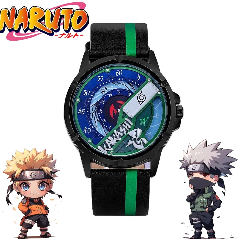 

NARUTO Cartoon Cute Student Watch Creative Personality Boys and Girls Roulette Style Quartz Bowl Watch Anime Goods Gift