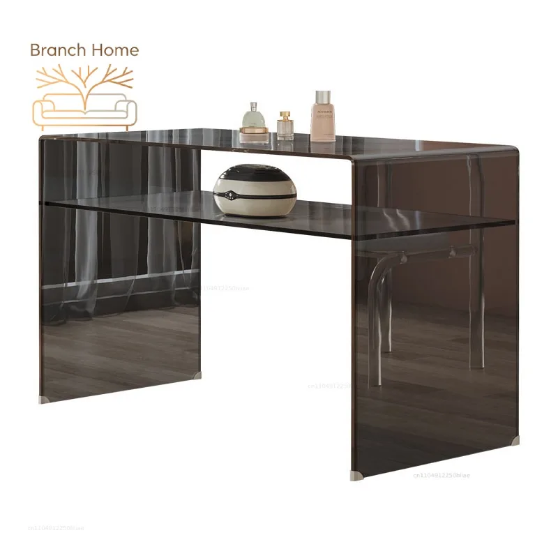Internet celebrity light luxury manicure table and chair set single small simple modern double table glass table fashion