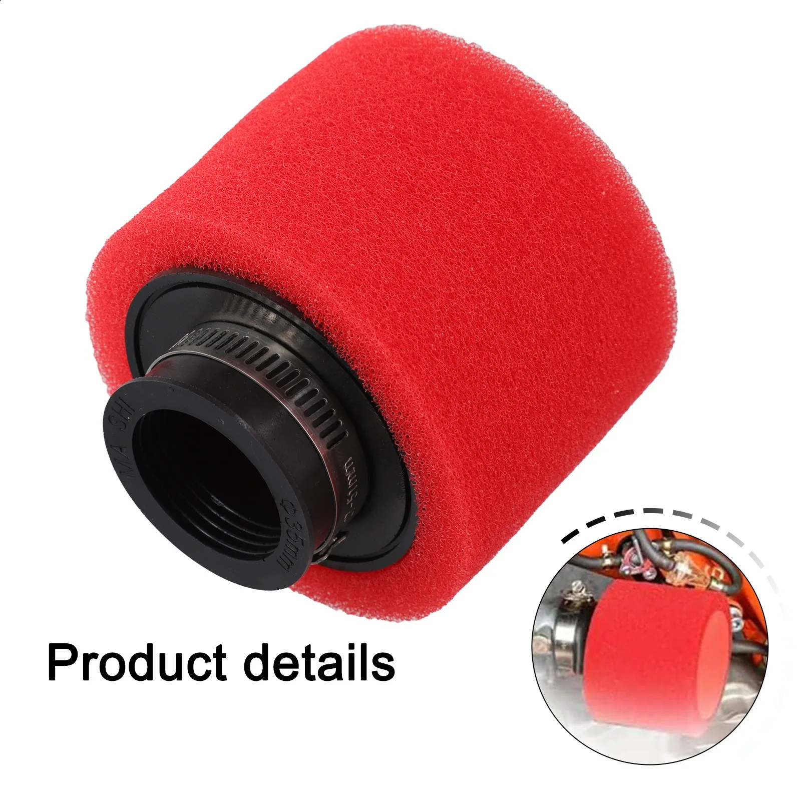 ATV Filter 35mm Air Filter Dual Layer Sponge Design Easy Installation 35mm Sponge Air Filter Height 90mm ATV Maintenance