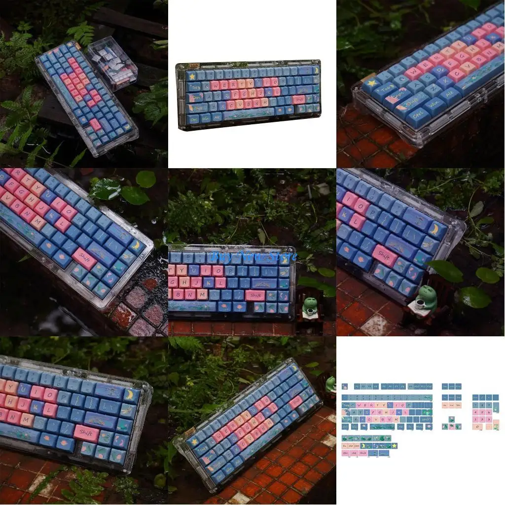 

20CE XDA Profile Keycaps Hechi Lotus Night Pbt Keycap 126PCS Full Set DyeSublimation
