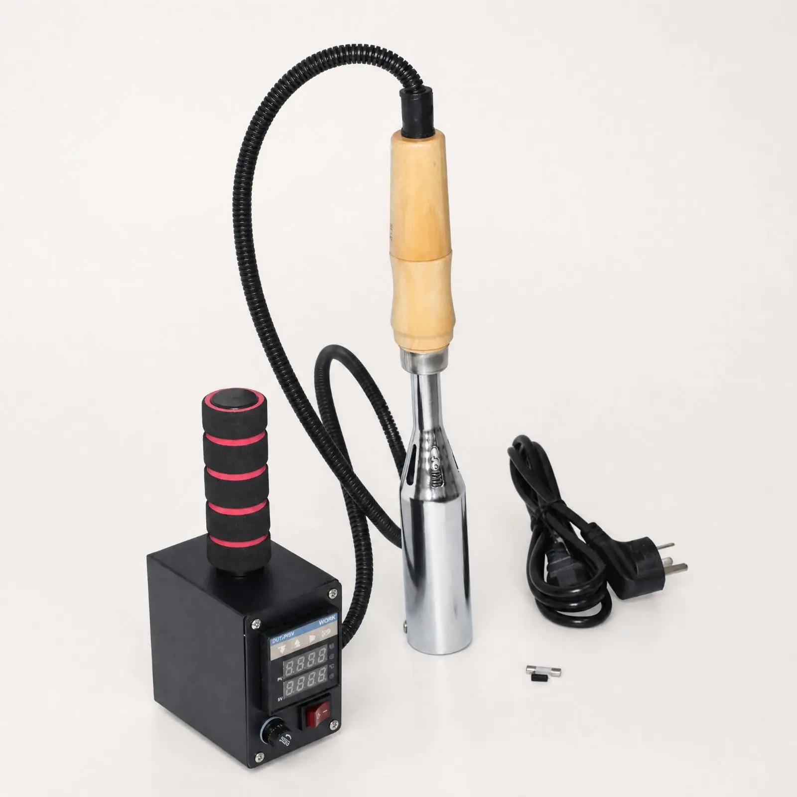 Handheld Heat Press Machine for Leather Wood Craft Branding with Digital Display 300W Portable Foil Stamping Tool