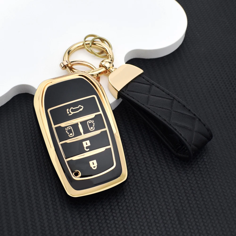 

Fashion Protective Car Key Cover for Toyota Alphard Vellfire Voxy Noah Esquire Harrier PREVIA with Keychain Key Fob Case