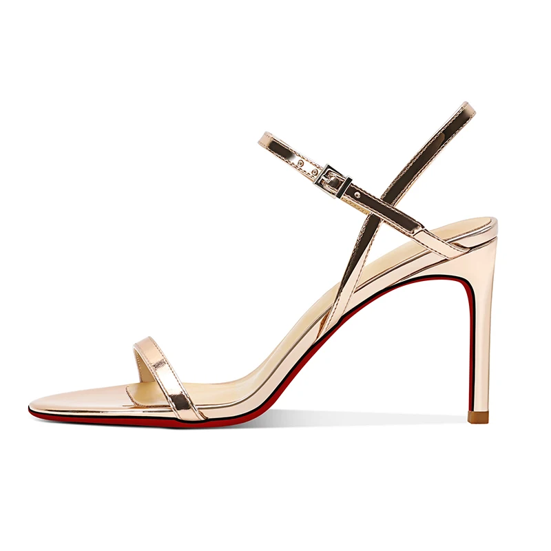 صندل أسود قطعة واحدة للنساء طراز صيفي جديد 2025 بأصابع مكشوفة ومثير وغير متعب وكعب رفيع وكعب عالي #6