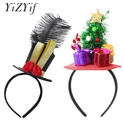 Headband Mini Circus Ringmaster Small Top Hat Hair Hoop Lion Tamer Headpiece Halloween Carnival Party Festival Costume Accessory