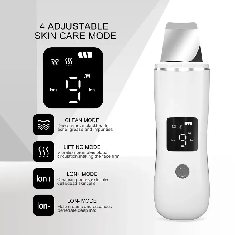 C7 Ultrasonic Facial Skin Cleaner, LCD Blackhead Removal Machine, Ultrasonic Ion Introduction Device, Facial Cleaning Tool