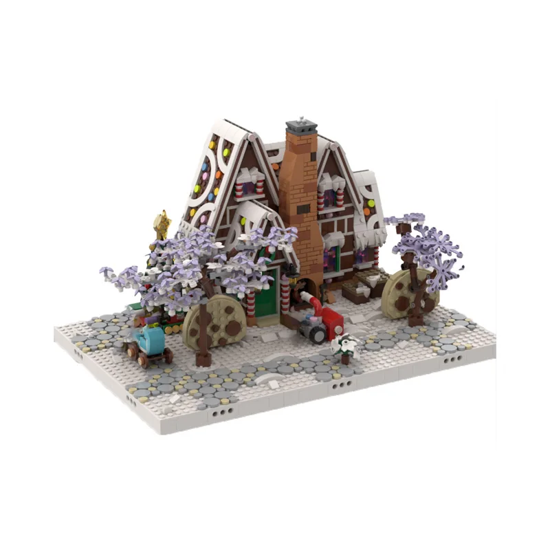 675 Piezas, Maqueta Medieval 10267, Casa de Jengibre, MOC, Bloques de Construcción Modulares Personalizables, Ladrillos Educativos, Juguete de Ensamblaje DIY, Regalo