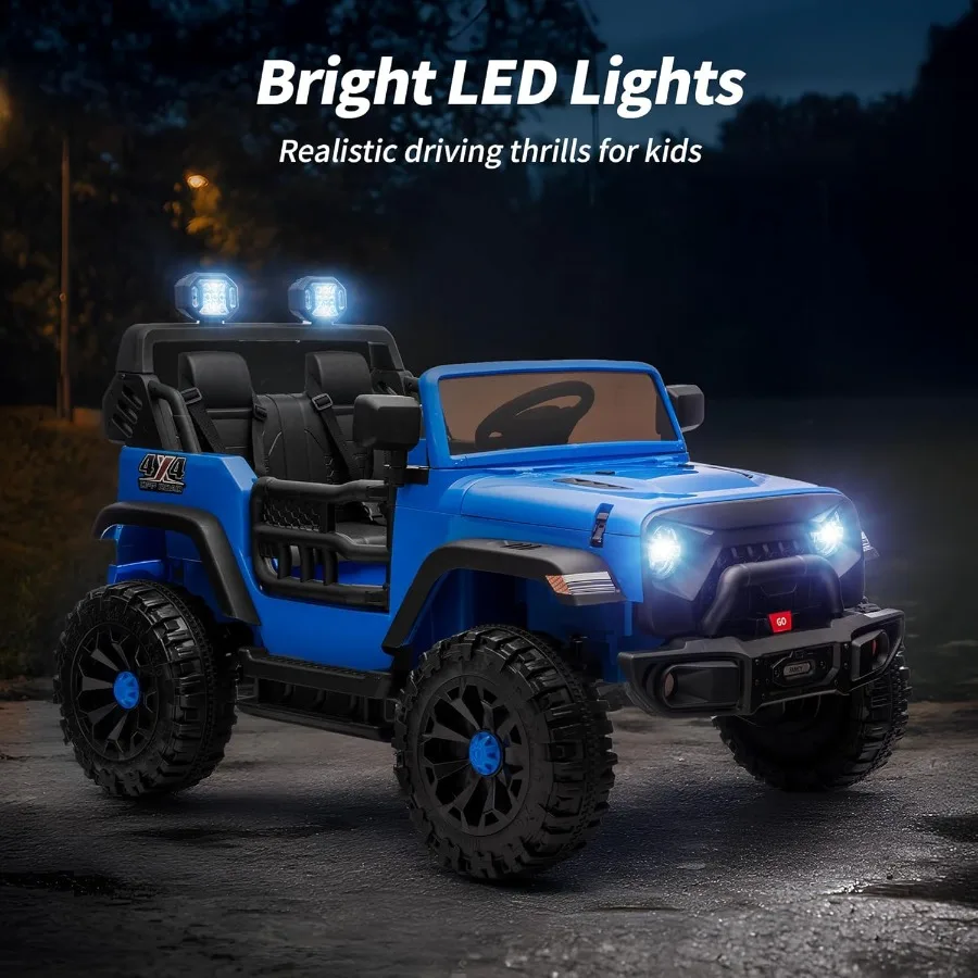 Auto giocattolo a 2 posti 24V 4WD Auto elettrica per 4-8 con telecomando Motori 4x200W Capacità 150 libbre - Blu