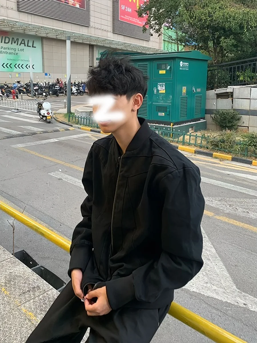 

Мужская осенне-зимняя куртка-пилот American Sle Heavyweight Deconstructed Pilot Jaet, модная брендовая модель Haome ort с красной внутренней подкладкой в стиле бейсбольной формы