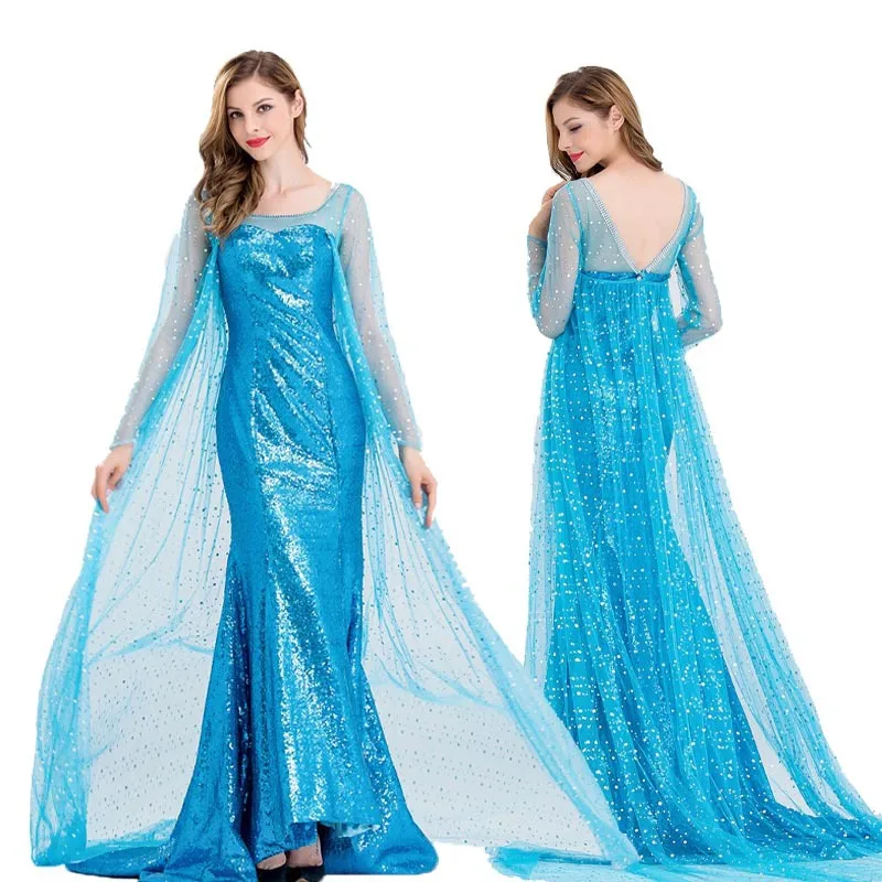 

Halloween Cosplay Queen Elsa Princess Anna Dress Snow White Adult Performance Outfit Polyester Fiber 100% Traditional Chinese...