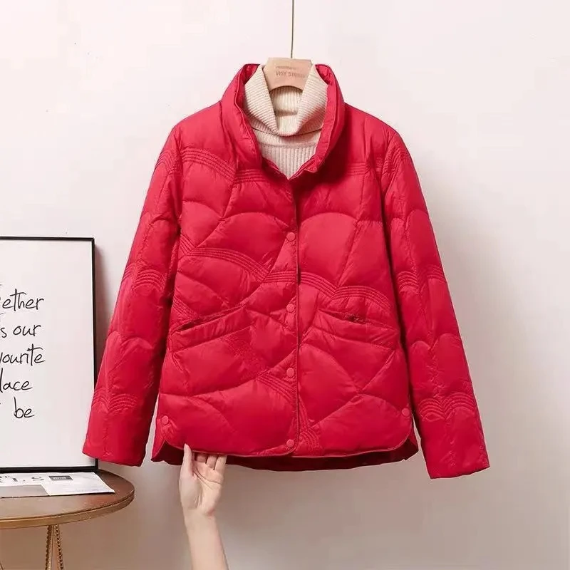 Oversized Lightweight Women Cotton Coat Autumn Winter Padded Jackets 2023 New Fashion Stand Collar Down Cotton Coat Female Parka