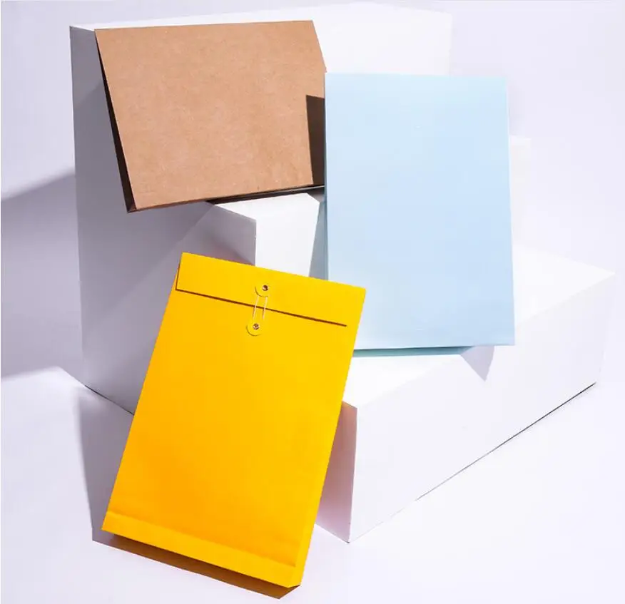 

10pcs Vellum Envelopes A4 File Bag Archive Clothing Packaging Kraft Paper Envelopes