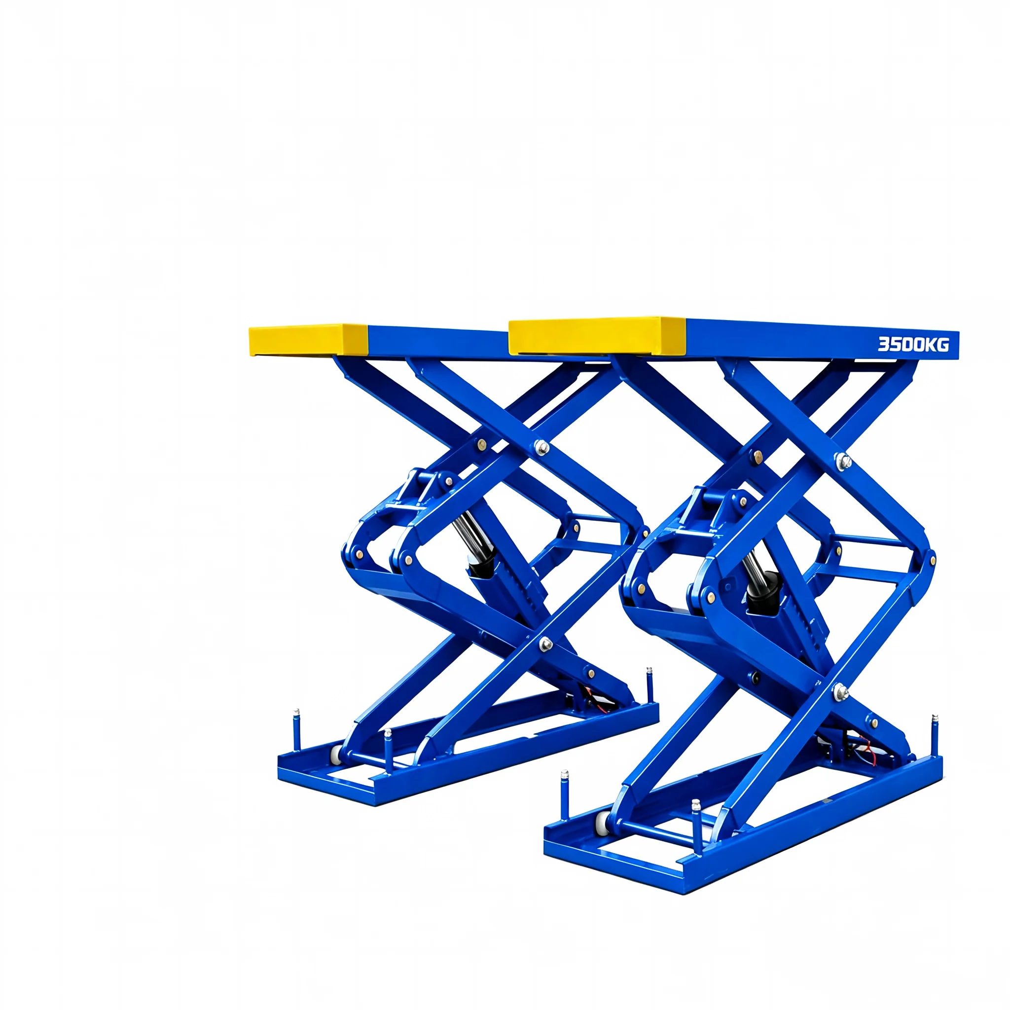 3.5Ton Ground Small Scissor Double Cylinder Hydraulic Car Lift 1850mm Lifting Height Manual Release Safety Lock For Auto Wheel
