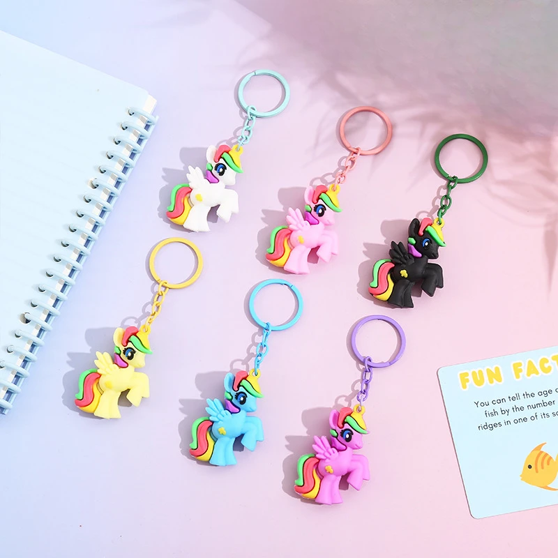 Cute Unicorn My Little Pony Keychain Bag Pendant Cartoon Hanging Decoration