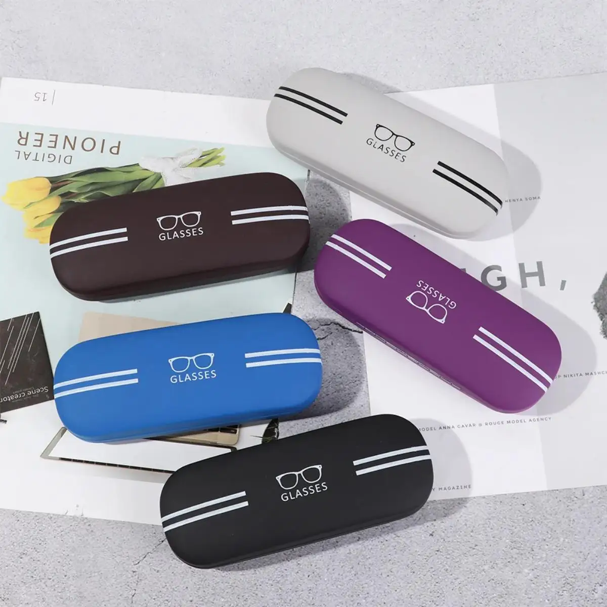 1PC Hard Frame Eyeglass Cases Sunglasses Minimalist Reading Glasses Carry Bag Hard Box for Travel Waterproof Pouch Case Eyewear image 2