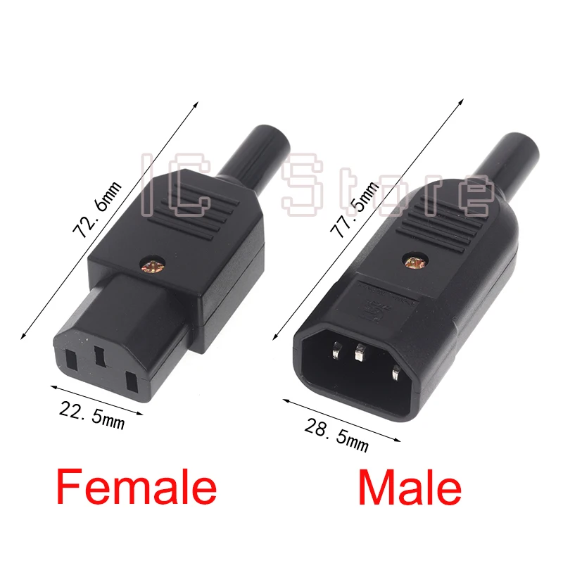 1PCS Electric Vehicle Charging Plug With Three Core Power AC Socket 16A 10A All Copper High Current Male and Female Connectors