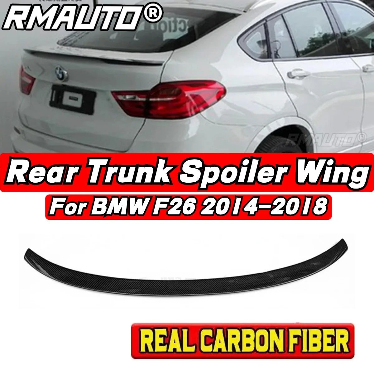 

For Bmw F26 X4 2014 2015 2016 2017 2018 Rear Spoiler Wing Body Kit P Style Gloss Black BMW F26 Car Rear Trunk Spoiler Body Kit