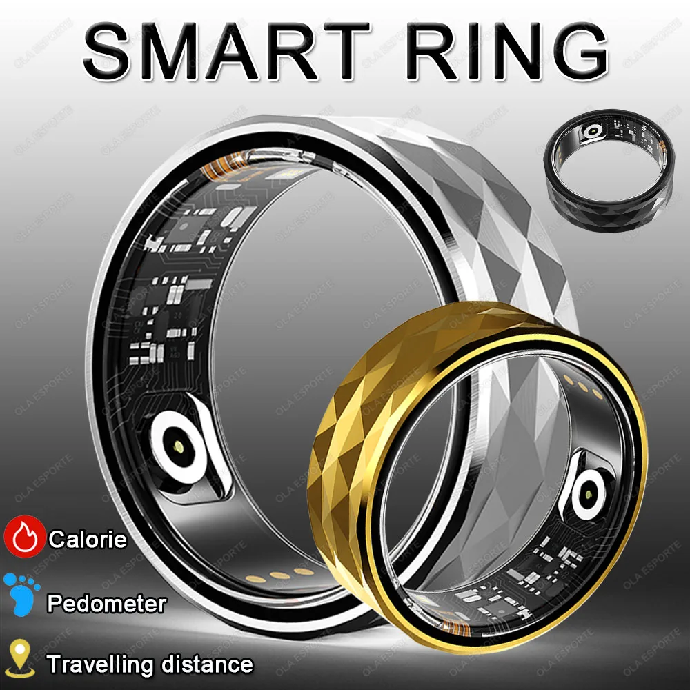 2024 New Smart Ring Men Military Grade Titanium Steel Shell Heart Rate Blood Oxygen Waterproof Multi-sport Modes Women Smartring